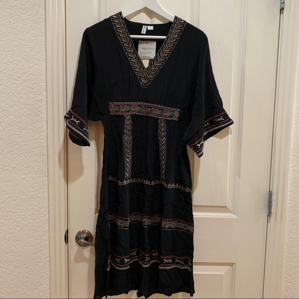 Anthropologie Merivana Midi Dress XS New Black NWT - Picture 4 of 8